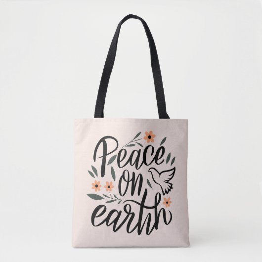 Tote Bag Paix sur Terre Design Floral (Devant)