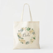Tote Bag Pale Aquarelle Floral Wreath Bride (Devant)