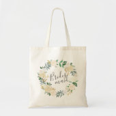 Tote Bag Pale Aquarelle Florale Wreath Bridesmaid (Devant)