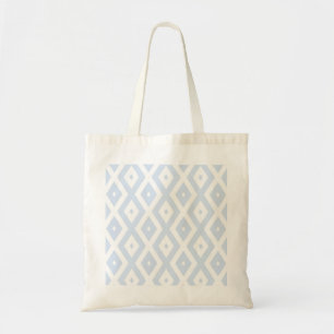 Tote Bag Pale blue and white diamond pattern