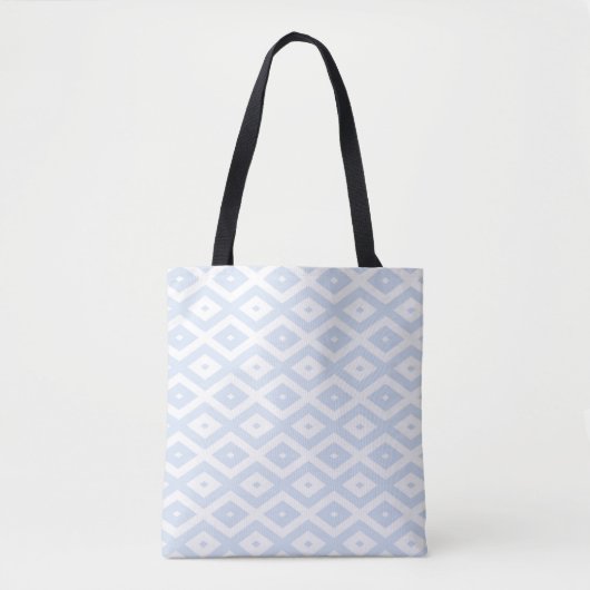 Tote Bag Pale blue and white diamond pattern (Devant)
