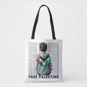 Tote Bag PALESTINE LIBRE blanc (Devant)