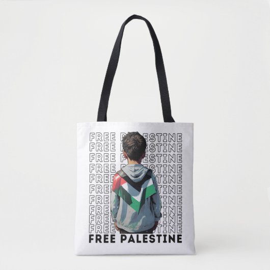 Tote Bag PALESTINE LIBRE blanc (Devant)