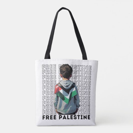 Tote Bag PALESTINE LIBRE blanc (Dos)