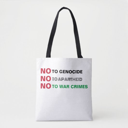 TOTE BAG PALESTINE LIBRE NON AUX CRIMES DE GUERRE APARTHEID (Devant)
