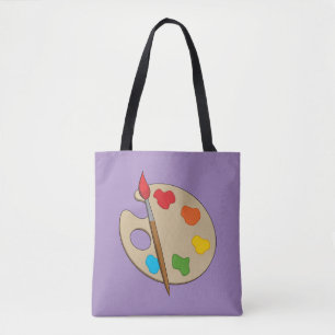 Tote Bag Palette Artiste avec pinceau