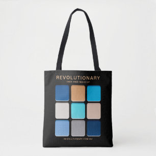 Tote Bag Palette de fards à paupières bleus modernes Nom Ar