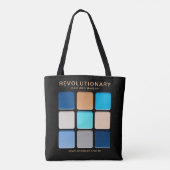 Tote Bag Palette de fards à paupières bleus modernes Nom Ar (Dos)