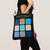 Tote Bag Palette de fards à paupières bleus modernes Nom Ar (De près)