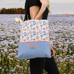 Tote Bag Palette Douce des Fleurs de Printemps