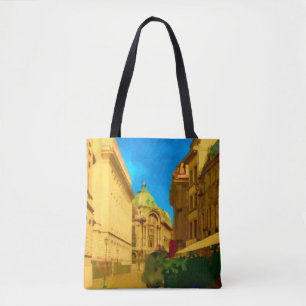 Tote Bag Pallace Bucarest peinture numérique Art Imprimer