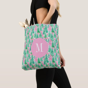 Tote Bag Palm Beach Arbres de Noël Monogramme