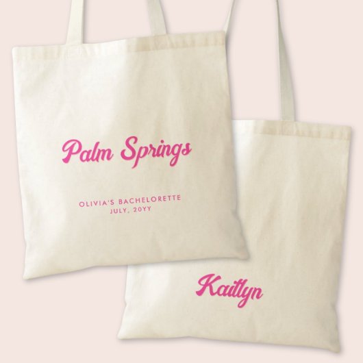 Tote Bag Palm Springs Bachelorette Party Personnalisé Fourr