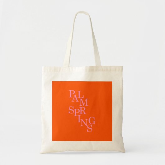 Tote Bag Palm Springs Orange Et Rose (Devant)