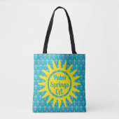 Tote Bag Palm Springs Turquoise Colorée Palm Trees (Devant)