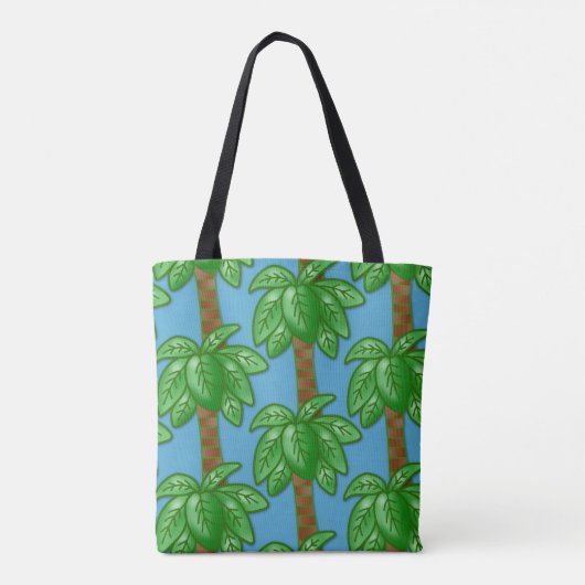 Tote Bag Palm Tree Beach Noix de coco Blue Ocean Sunshine (Dos)