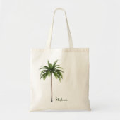 Tote Bag Palm Tree Beach Tropical Custom Name Word Option (Devant)