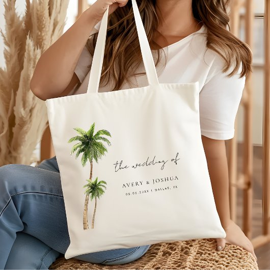 Tote Bag Palm Tree Destination Tropicale Mariage Faveur