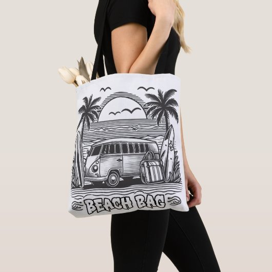 Tote Bag Palm Tree Escape Van Coloration (De près)