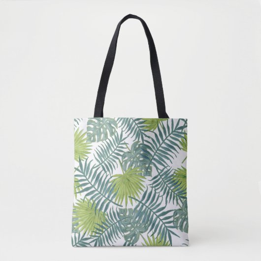 Tote Bag Palm Tree Fronds Peinture hawaïenne (Devant)
