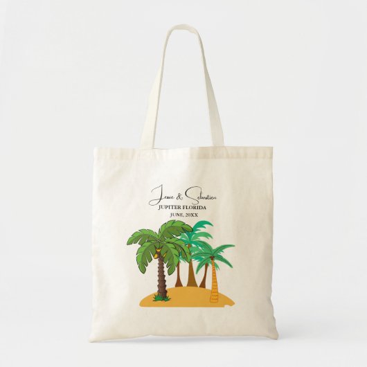 Tote Bag Palm Tree Plage tropicale Mariage Bienvenue (Devant)