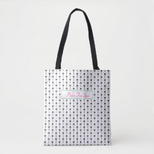 Tote Bag Palm Tree Silhouette Motif Nom côtier Amusant