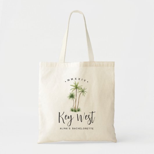 Tote Bag Palm Tree Tropical Bachelorette personnalisée (Devant)