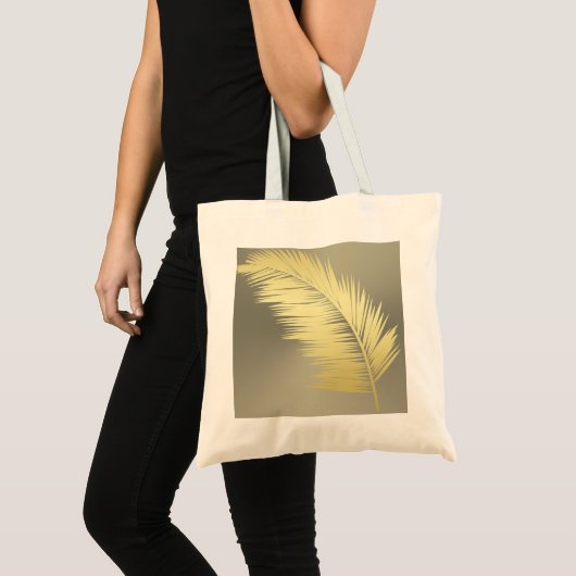 Tote Bag Palm Tropical d'or feuille (Devant (produit))