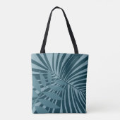 Tote Bag palme & feuille tropicale abstrait en gris vert bl (Dos)