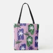 Tote Bag Palme peinte, Vert bleu marine. (Dos)