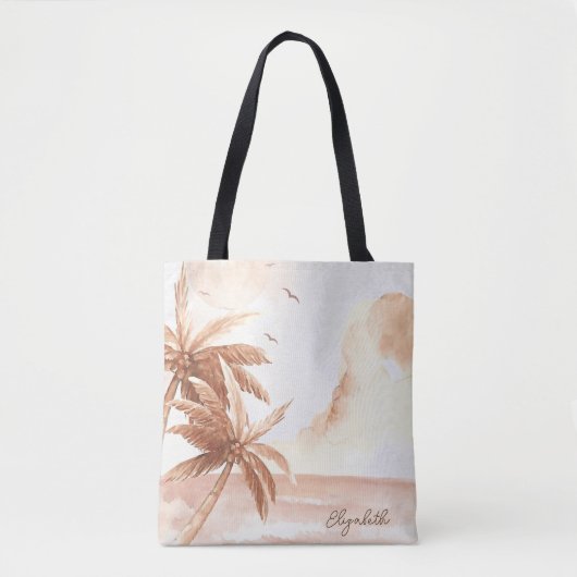 Tote Bag Palmes tropicales rustiques (Devant)