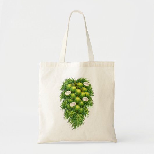 Tote Bag Palmier à noix de coco tropical vert (Devant)