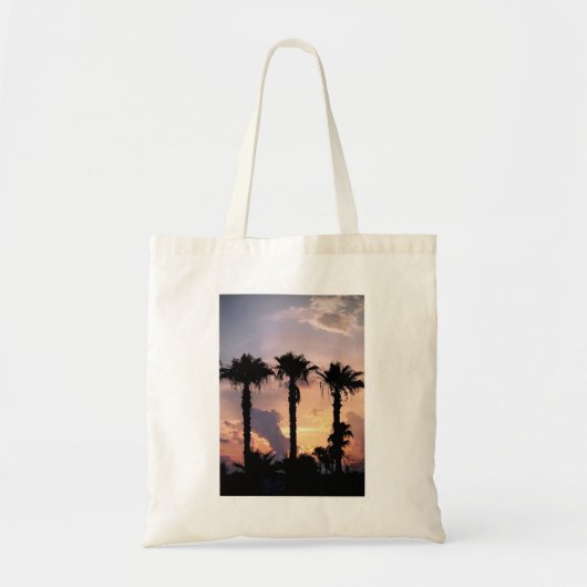 Tote Bag Palmier Plage Achats Coucher de Soleil Été (Devant)
