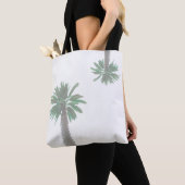 Tote Bag Palmier Stylisé Pastel Green Tropical (De près)