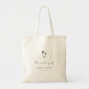 Tote Bag Palmier Tiré À La Main Mariage Tropical Favoriser