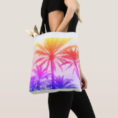 Tote Bag palmier tropical dans l'ambiance estivale rétro né (De près)