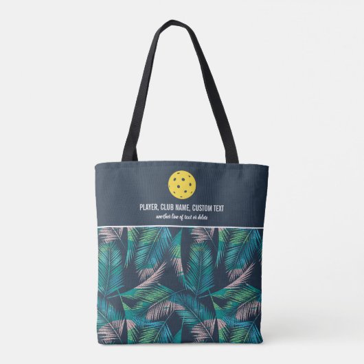 Tote Bag Palmier Tropical Imprimer Pickleball Personnalisé  (Dos)