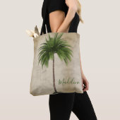 Tote Bag Palmier Tropical Vintage Élégant (De près)