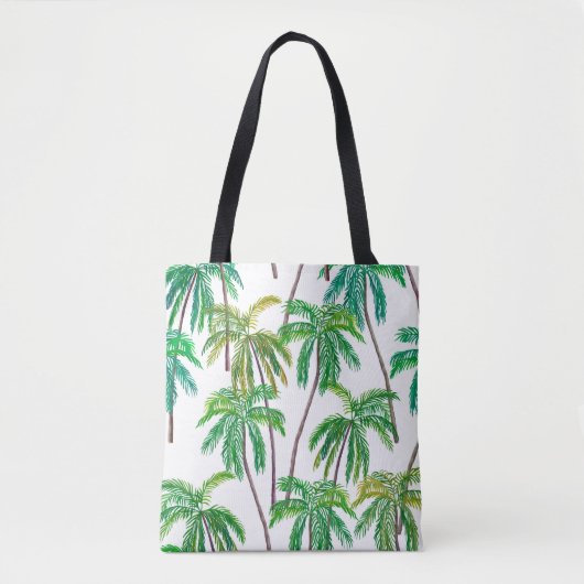 Tote Bag Palmiers acryliques : Textile d'été. (Devant)