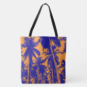 Tote Bag Palmiers bleus et oranges (Devant)
