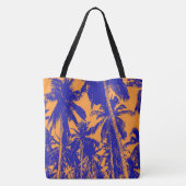 Tote Bag Palmiers bleus et oranges (Dos)