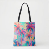 Tote Bag Palmiers colorés (Devant)