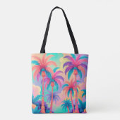 Tote Bag Palmiers colorés (Dos)