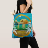Tote Bag Palmiers de Plage Tropicaux Modernes Coucher de So (De près)