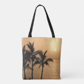 Tote Bag Palmiers et coucher de soleil romantique (Dos)