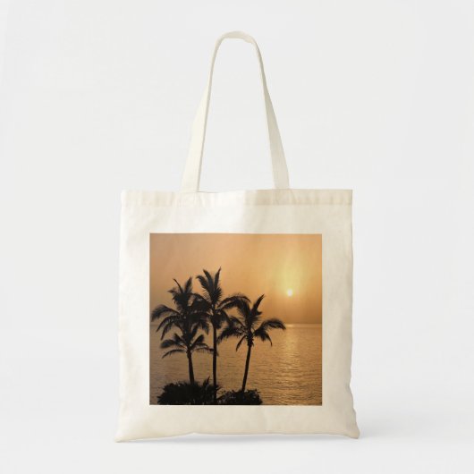 Tote Bag Palmiers et coucher de soleil romantique (Devant)