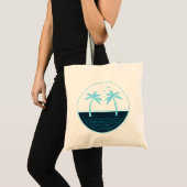 Tote Bag Palmiers et plage (Devant (produit))