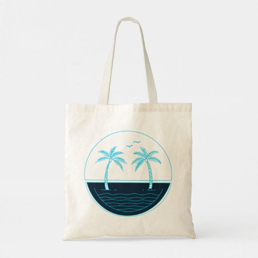 Tote Bag Palmiers et plage (Dos)