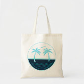 Tote Bag Palmiers et plage (Devant)
