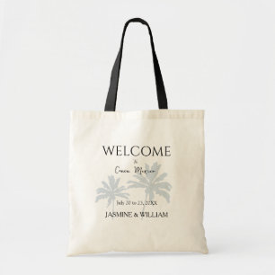 Tote Bag Palmiers modernes Destination Mariage Bienvenue
